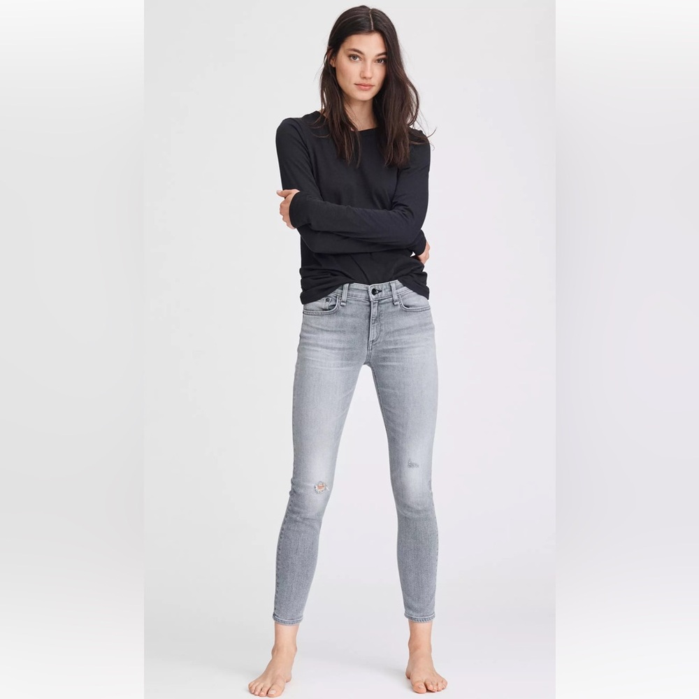 Rag and Bone Cate skinny ankle length jeans in light gray